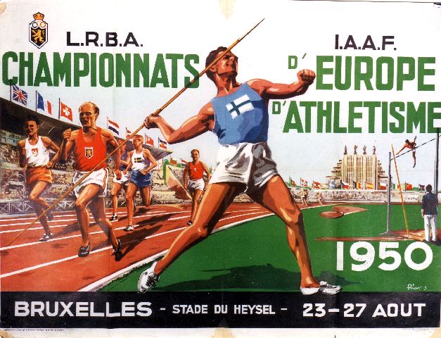 Prion Championnats d'Europe d'Athlétisme Bruxelles 1950
