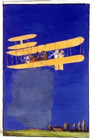 Droit projet d'affiche - aéroplane Wright