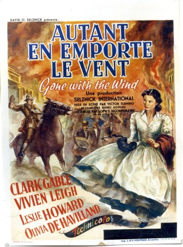 Affiche de film entoilée française de AUTANT EN EMPORTE LE VENT