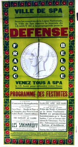 Ville de Spa - Défense Franc Blege 1924